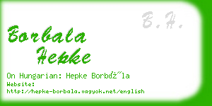 borbala hepke business card